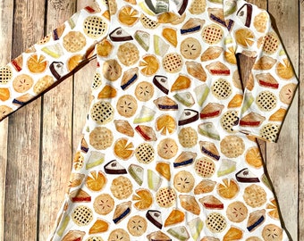 Pumpkin pie thanksgiving tee shirt dress swing dress; toddler and kids