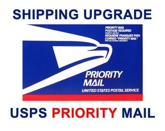 Shipping upgrade from USPS  first class to priority- add to cart with purchase to upgrade shipping/delivery speed