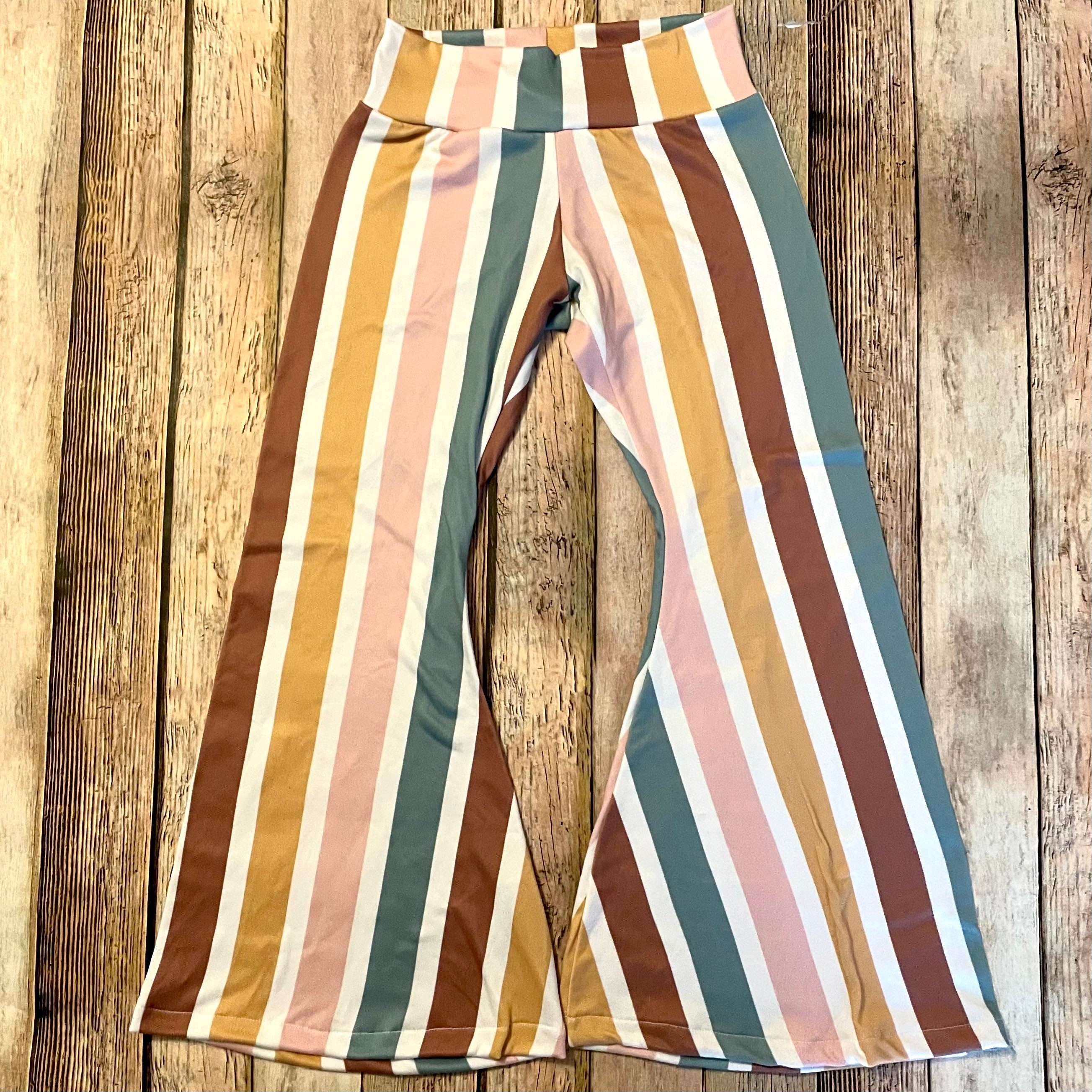 Boho Striped Flare Pants For Women Vintage Ethnic Style With High Elastic  Waist, Soft Stretch And Indiana Bell Bottom From Mrstang, $28.93