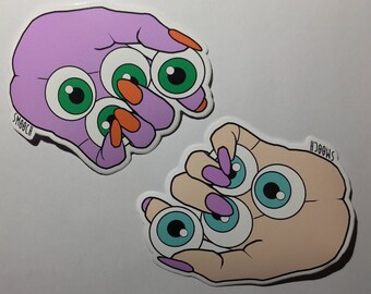 handful of eyeballs 4" vinyl sticker