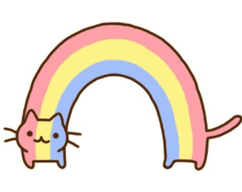 Download Rainbow Cat Clipart Etsy