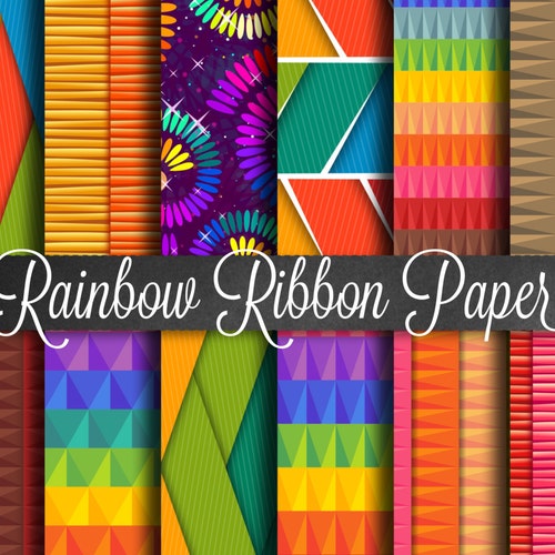 Rustic Rainbow Digital Scrapbook Paper. Scrapbooking Papers - Etsy