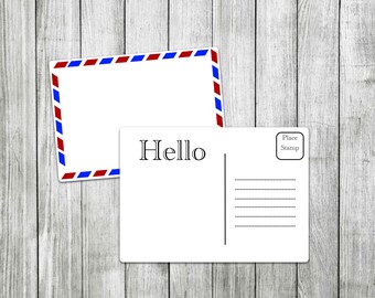 postcard template digital postcard printable postcard etsy electronic postcard template