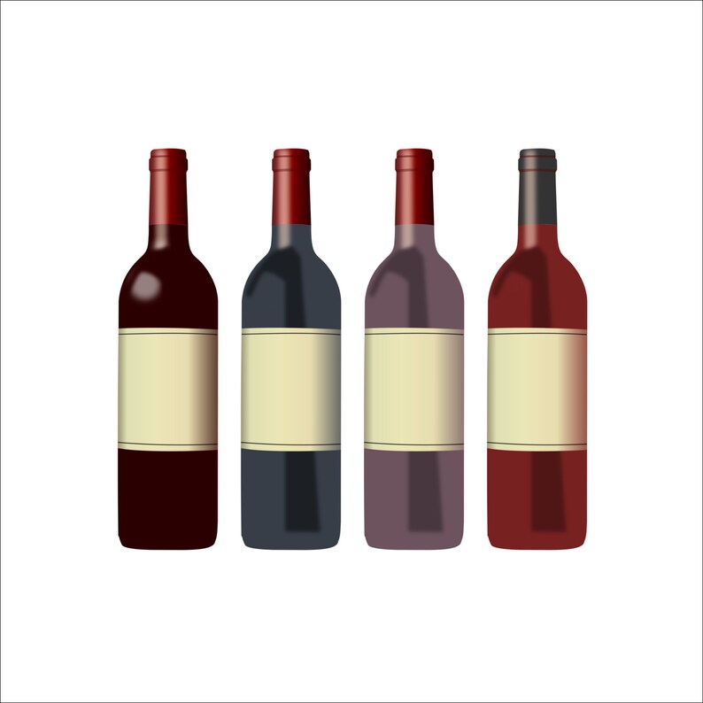 Wine Bottle Clipart Wine Clipart Bottle Clipart Wine Etsy
