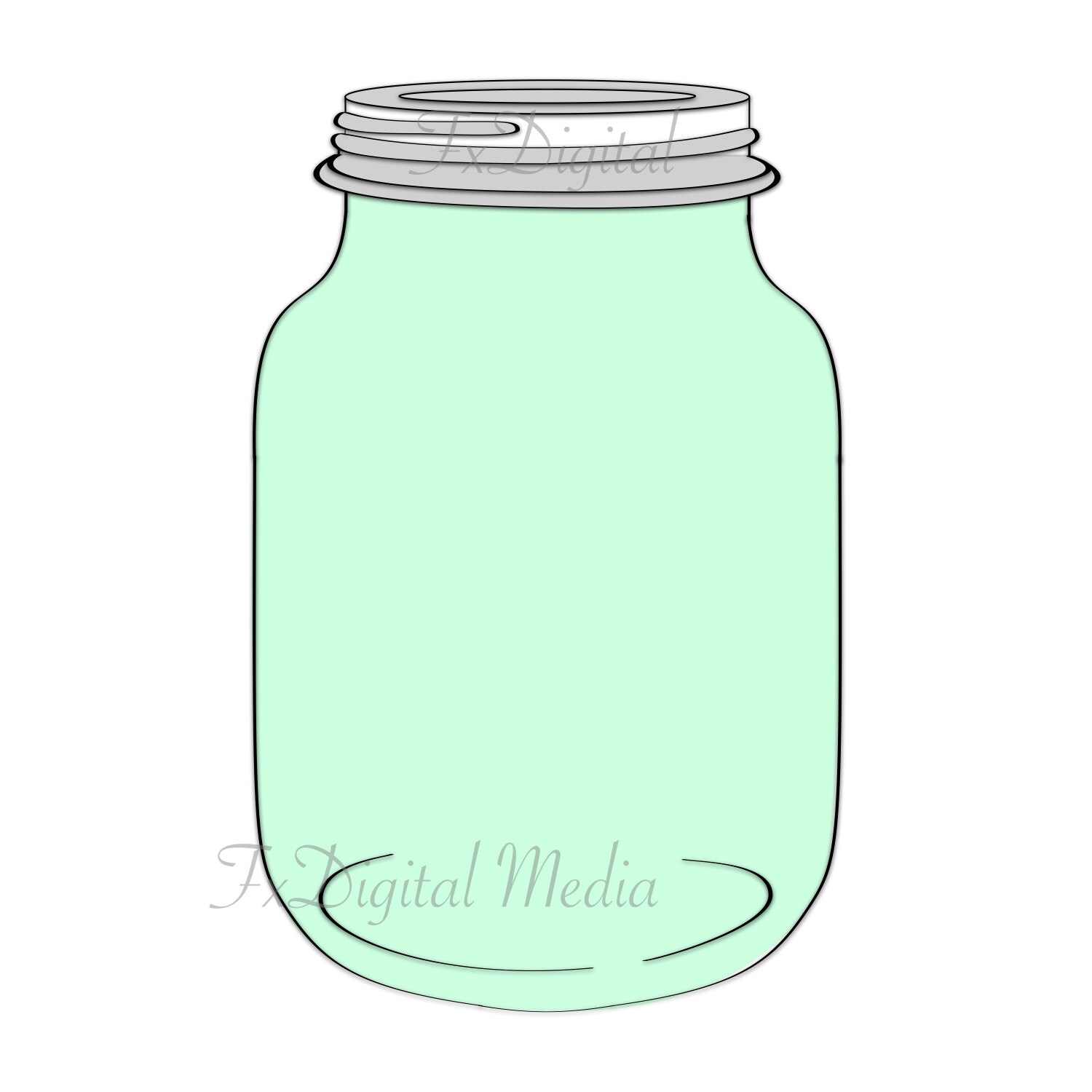 Glass Mason Jar Clipart Transparent Glass Jar Graphics 12 | Etsy