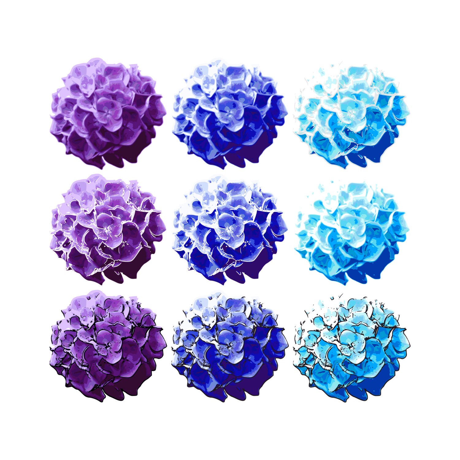 Hydrangea Flower Clipart - Hydrangea Flower Blossoms, Flower Clipart,…