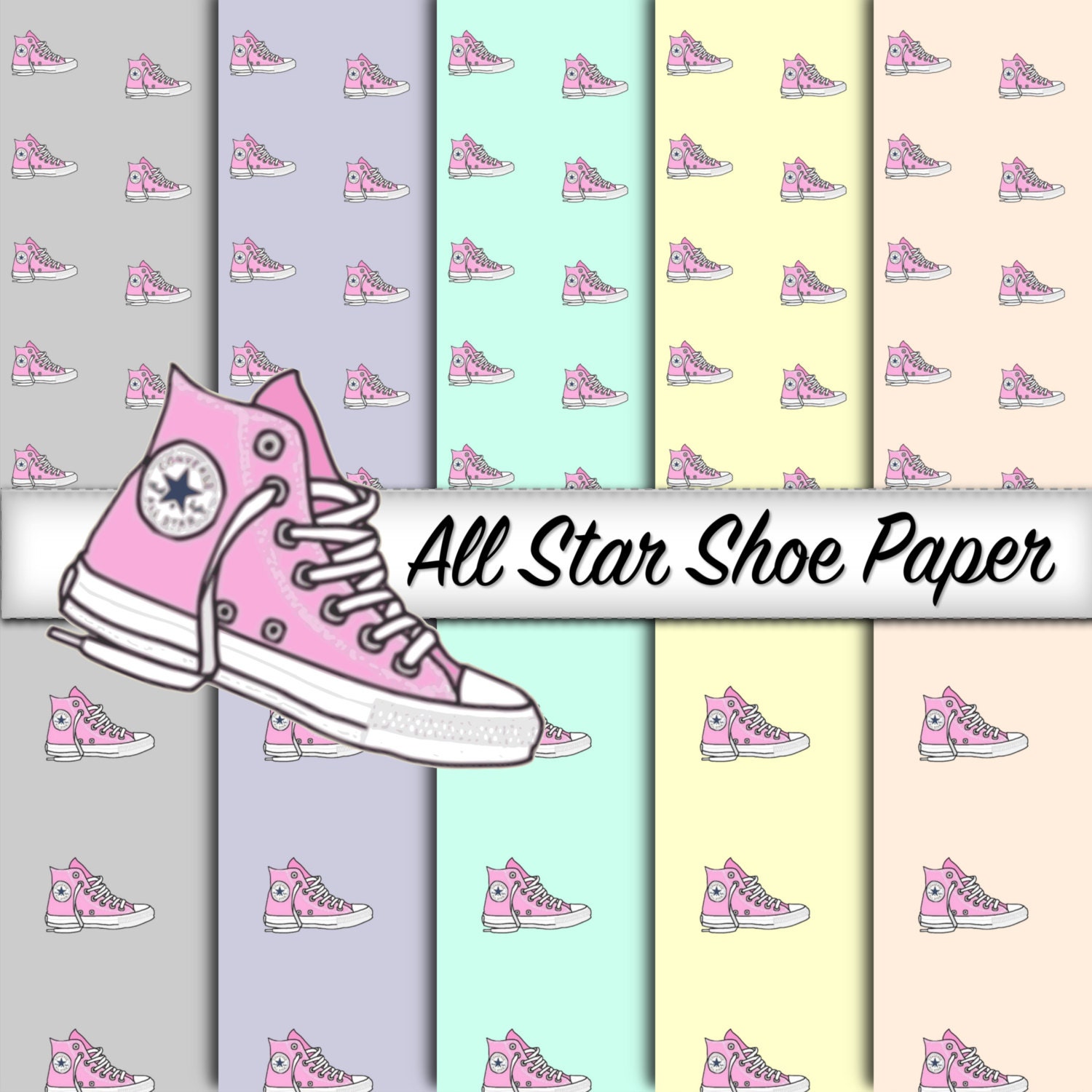 Tennis Shoe Paper Digital Paper Pack Instant Download Shoe | Etsy