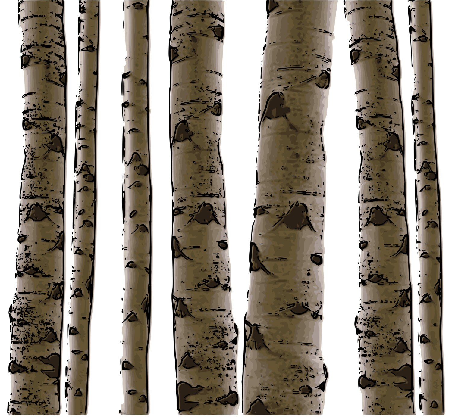 Birch Tree Clip Art Aspen Tree Clip Art Tree Clip Art Etsy UK