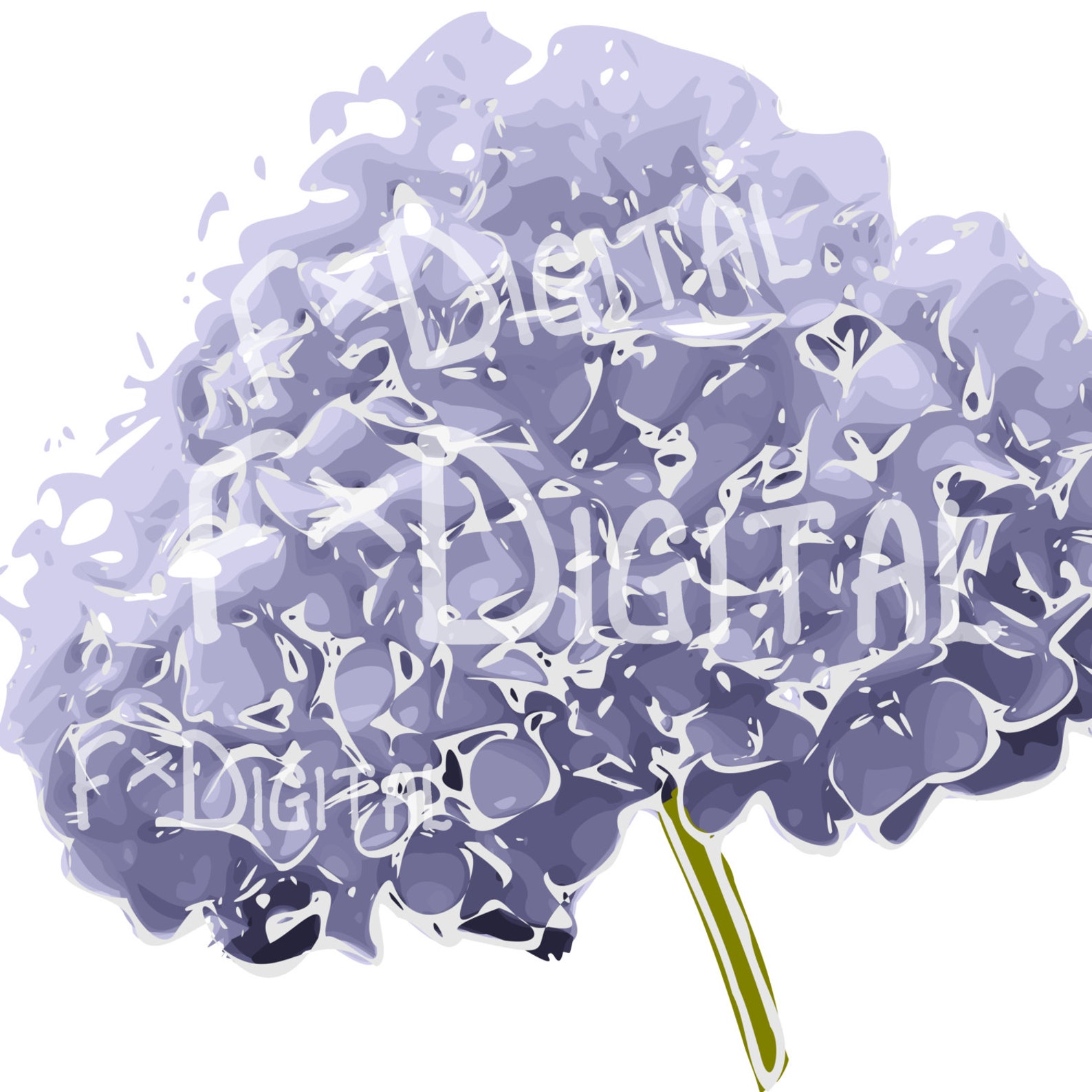 Blue Hydrangea Clipart Hydrangea Flower Clipart Blue Flower - Etsy