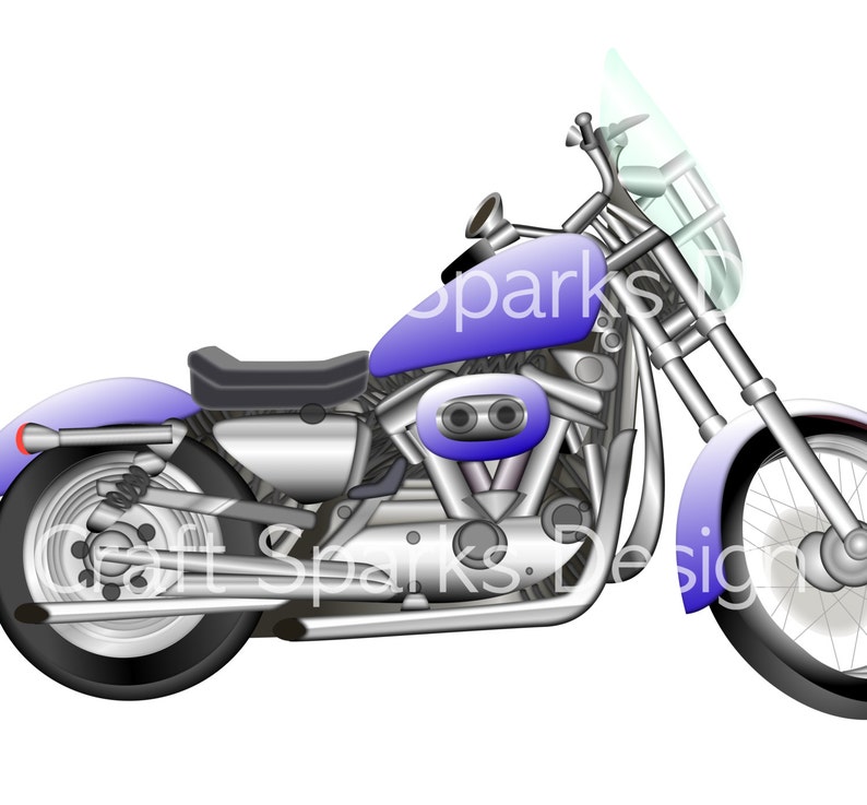 Motorcycle Clip Art Motorcycle Clipart Motorcycle Vector Etsy