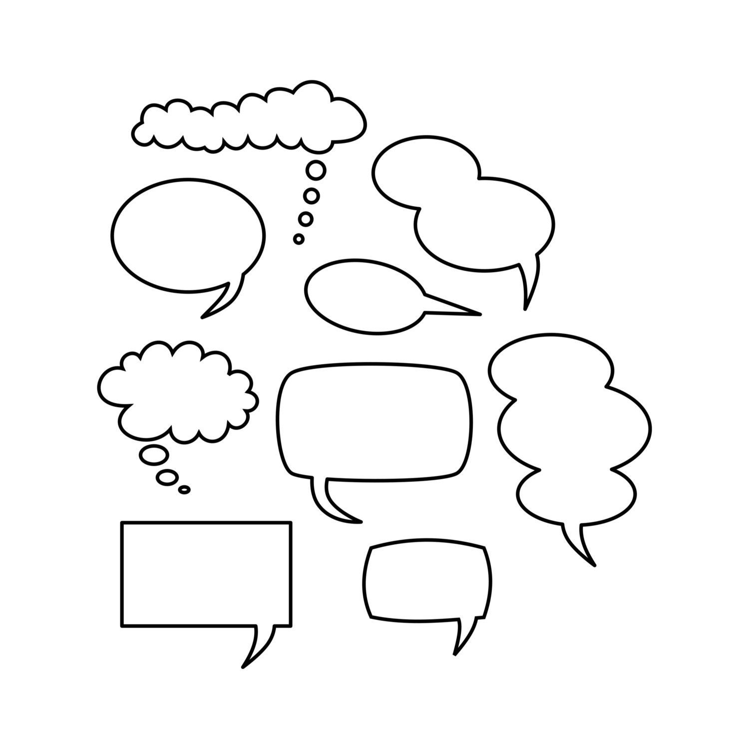 Speech Bubble Clip Art Speech Bubbles Thought Bubbles | Etsy