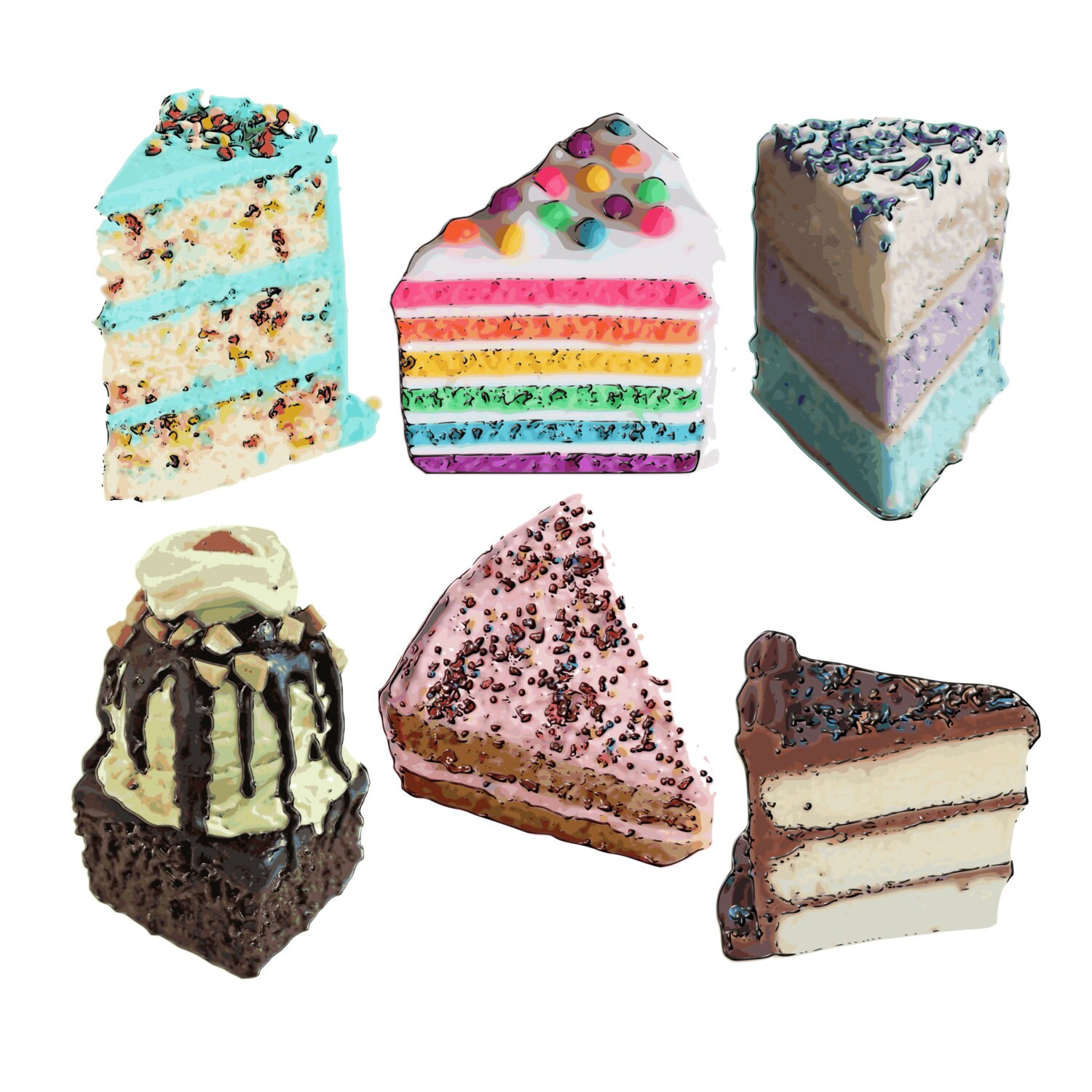 Gateau Clip Art Anniversaire Gateau Clip Art Gateau Etsy