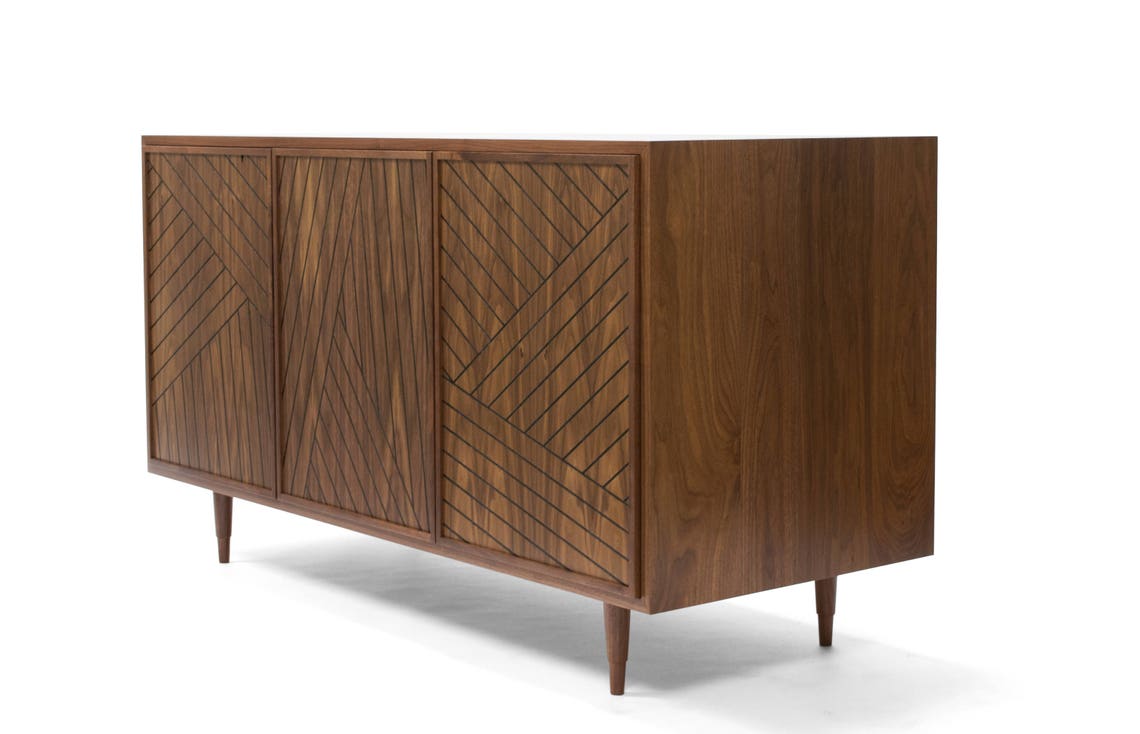 SLW Modern Walnut Aparador moderno gabinete de nogal buffet | Etsy