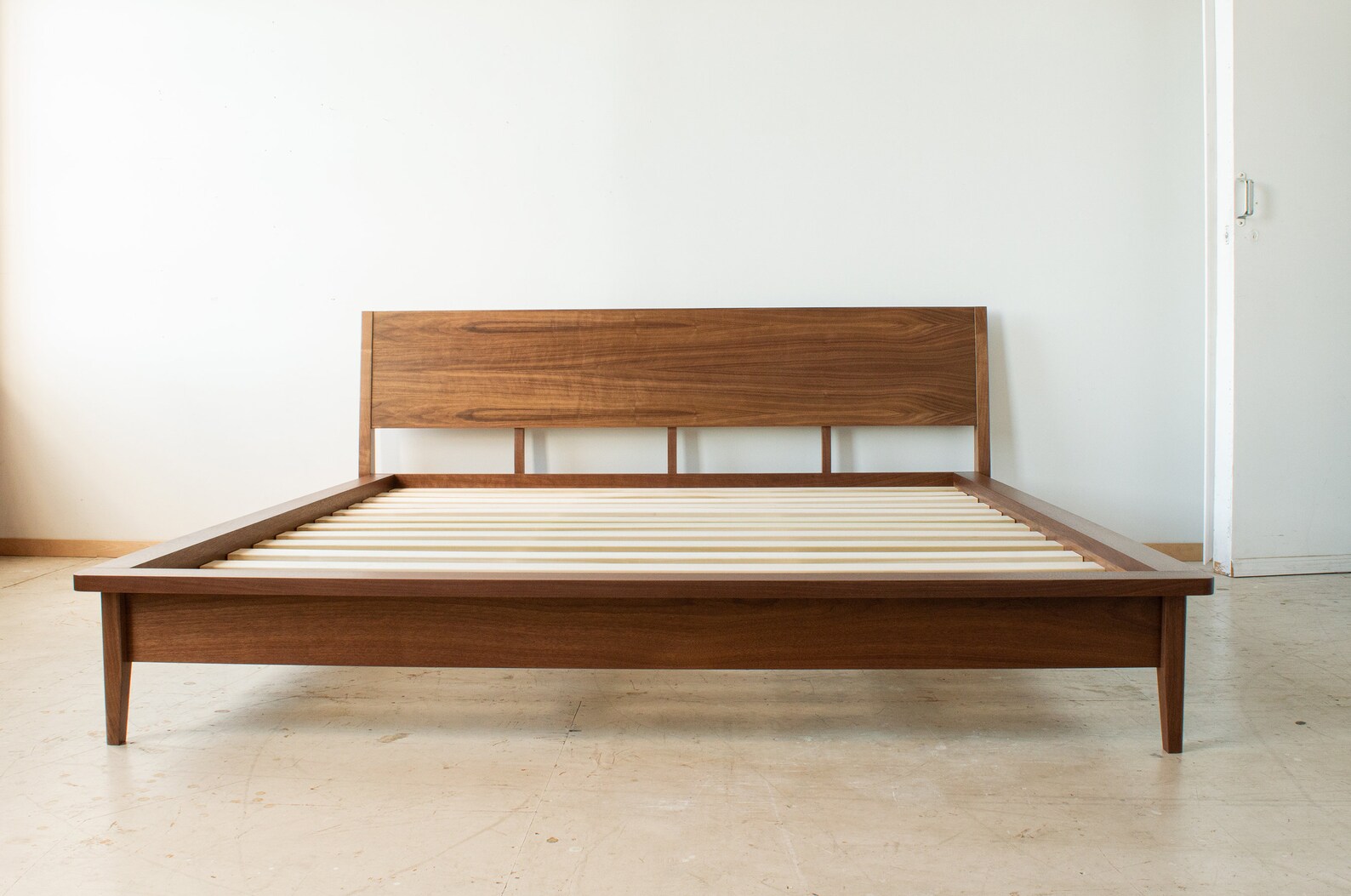 Josefine Bed modern platform bed with slanted headboard Etsy