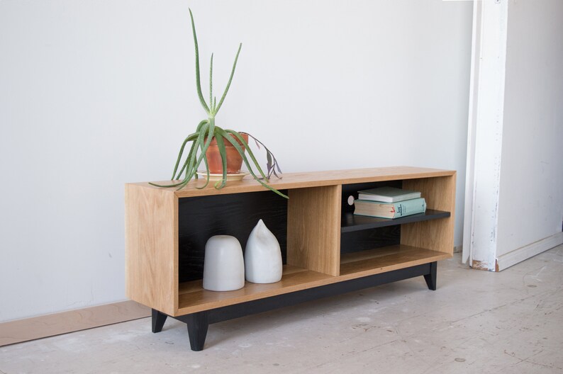 Compact Bookcase Media Console Tv Stand Etsy