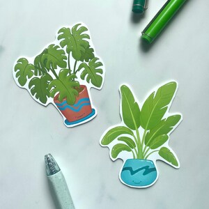Pflanzenpartner Aufkleber | sterben geschnitten, wasserfest, Vinyl-Aufkleber | 2er-Set | Perfekt für Journaling