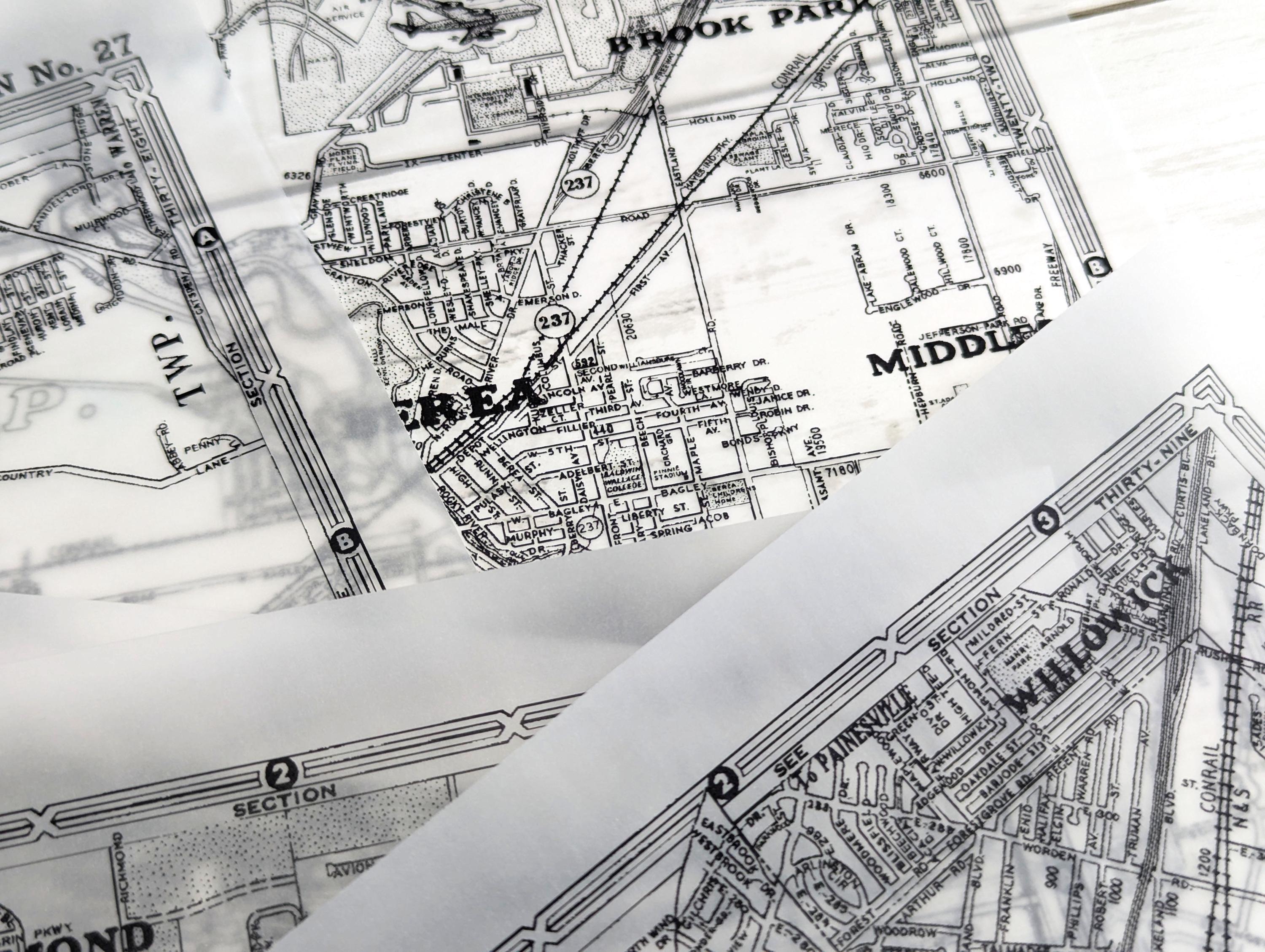 Paper Transparency Map Vintage Translucent Map Paper for Art Journaling, Decoupage & Mixed ...
