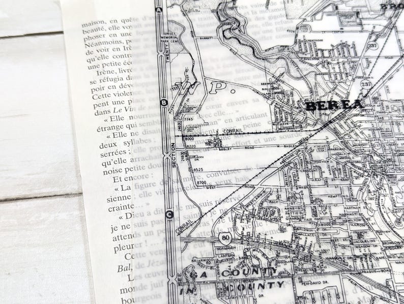 Paper Transparency Map Vintage Translucent Map Paper for Art Journaling, Decoupage & Mixed ...