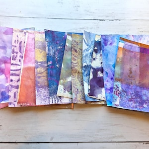 Colorful Collage Paper Packs, Mixed Media Papers, Kit, Journaling, Ephemera, Gelli Prints, Painted Papers, Collage Fodder, Purple, Blue
