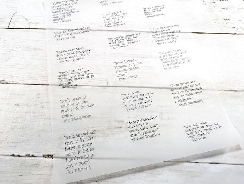 Translucent Quote Ephemera Paper for Art and Junk Journaling & Mixed Media Art, (5 sheets) immagine 5