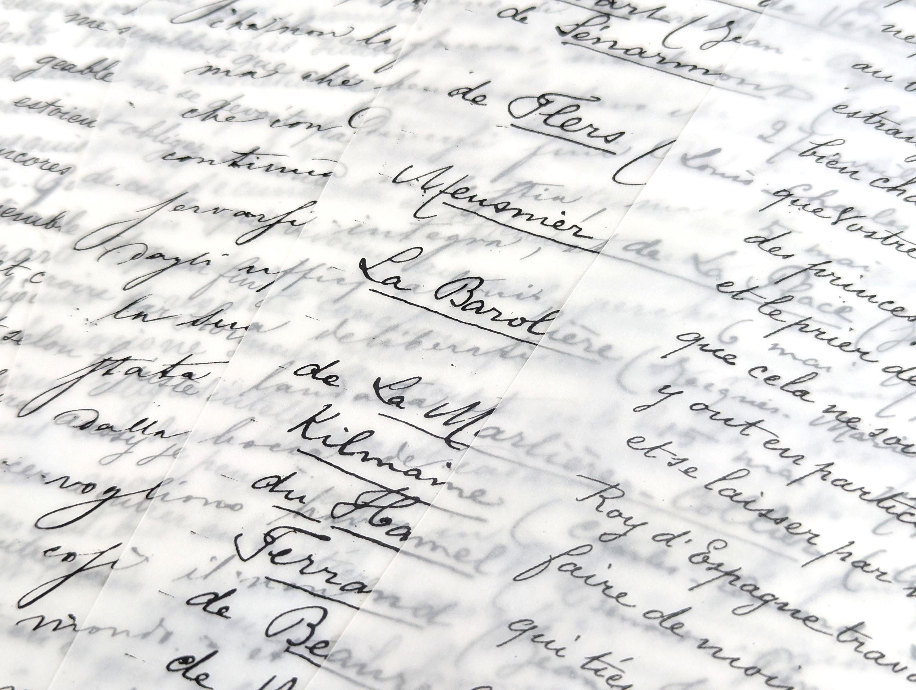 Vintage French Script Paper: Translucent Ephemera for Journaling ...