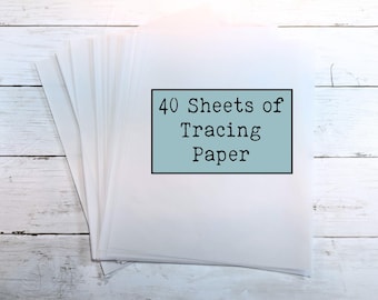 40 Sheets of Translucent Tracing Paper for Drawing, Decoupage, Collage and Art and Junk Journals