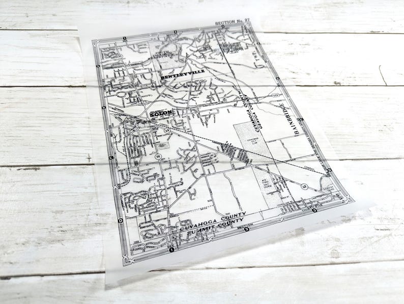 Paper Transparency Map Vintage Translucent Map Paper for Art Journaling, Decoupage & Mixed ...