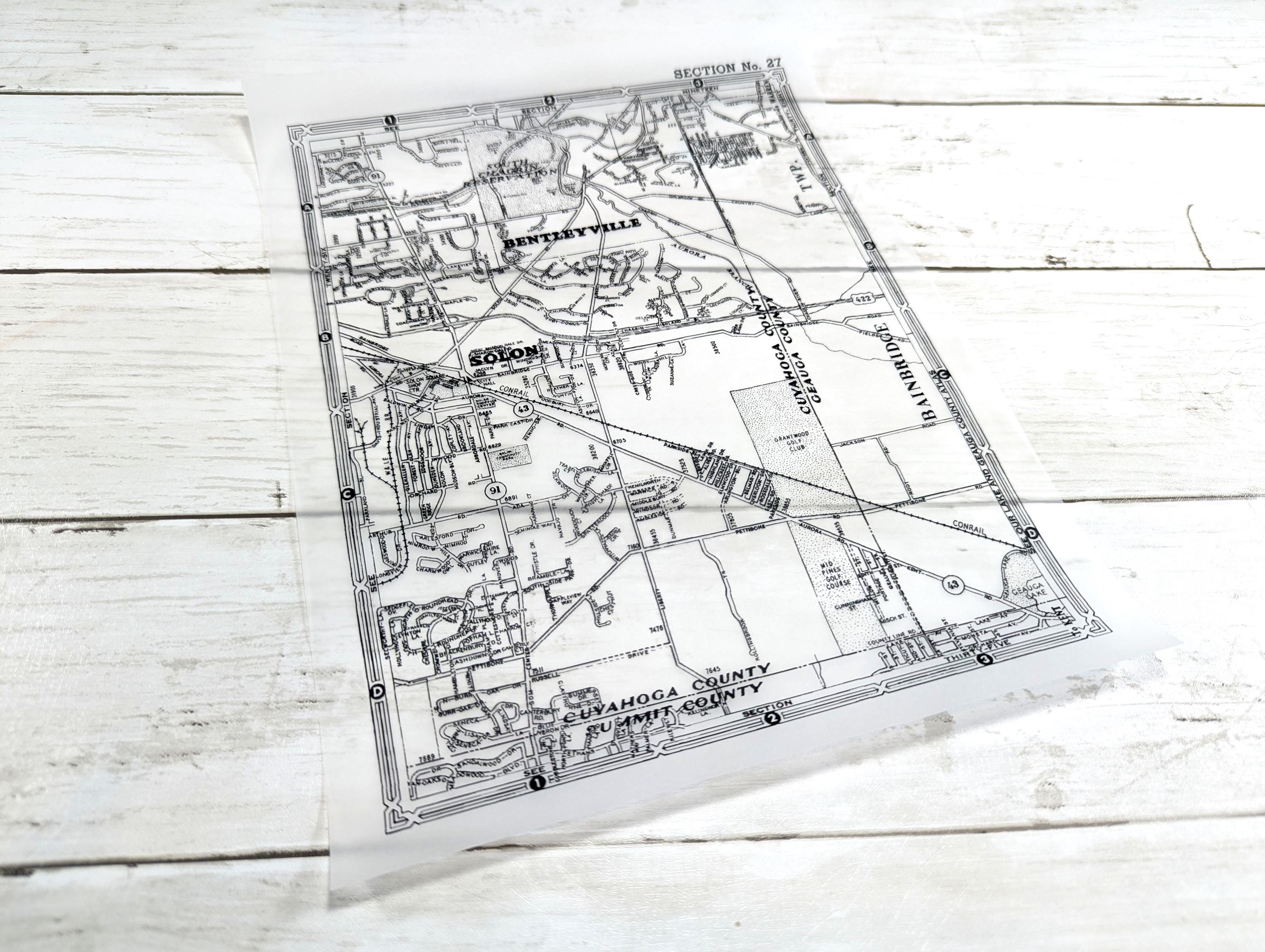 Vintage Translucent Map Paper for Art Journaling, Decoupage & Mixed ...