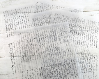 Italian Script Paper: Ephemera for Art and Junk Journals, Translucent Decoupage Collage Papers, Collage Fodder