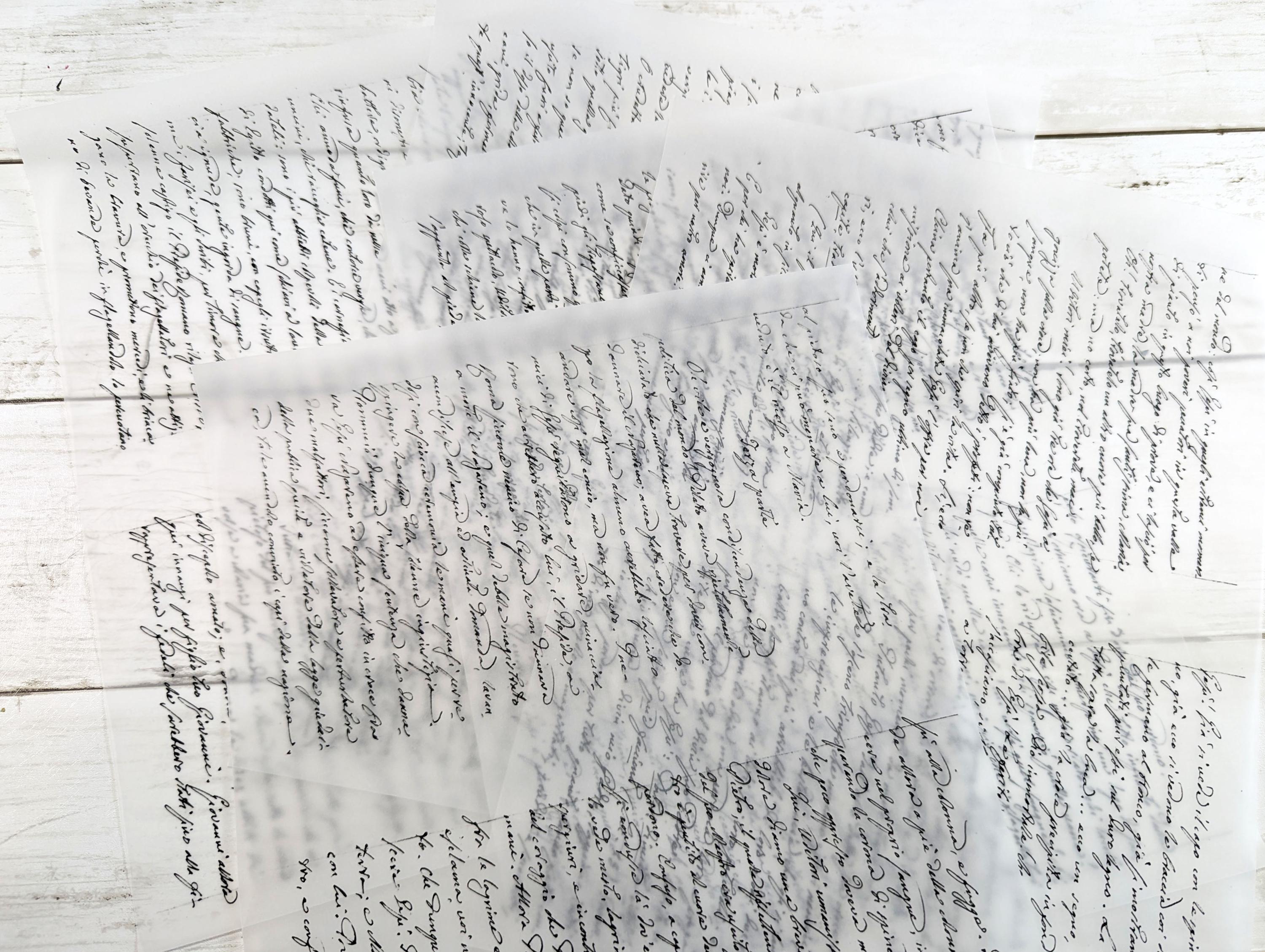 Italian Script Paper: Ephemera for Art and Junk Journals, Translucent ...