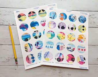 Colorful Mixed Media Stickers | Collage Ephemera for Junk Journals, Planners & Art Journals (Assortment 5)