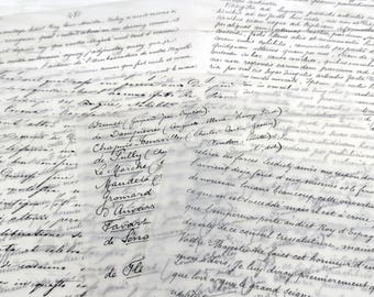Vintage French Script Paper: Translucent Ephemera for Journaling, Scrapbooking & Mixed Media Art
