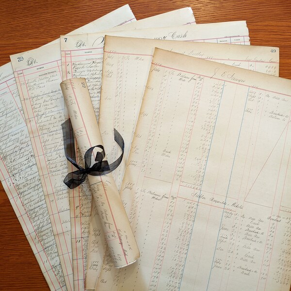 Antique Ledger Paper Etsy