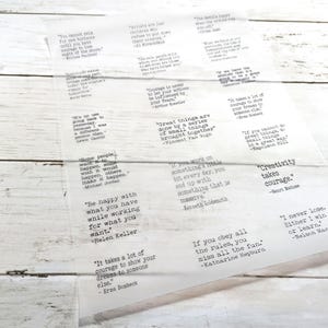 Translucent Quote Ephemera Paper for Art and Junk Journaling & Mixed Media Art, (5 sheets) immagine 4