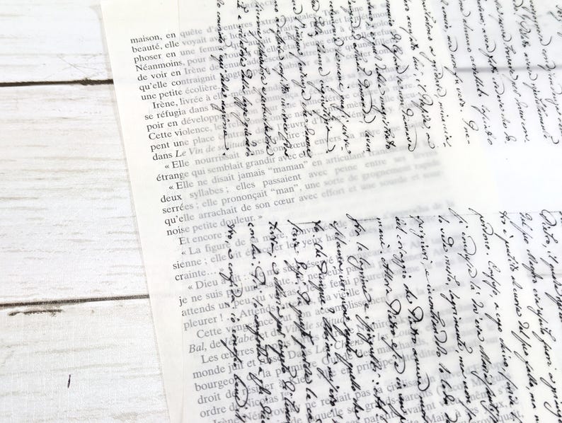Italian Script Paper: Ephemera for Art and Junk Journals, Translucent ...