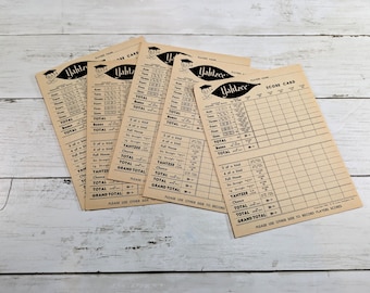 Vintage Yahtzee Score Cards, Original Game Ephemera, Collage Paper, Mixed Media Art