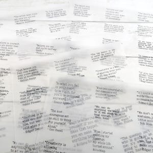 Translucent Quote Paper for Scrapbooking, Journaling & Mixed Media Art - 5 Sheets of Ephemera