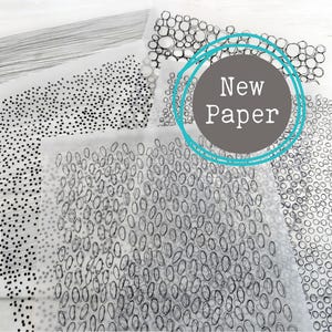 Translucent Paper: Hand Drawn Marks for Art Journaling and Mixed Media Collage (5 Sheets)