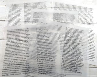 Translucent Foreign Text Paper for Collage & Junk Journals | 5 Sheets of International Language Ephemera