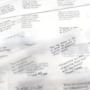 Translucent Quote Ephemera Paper for Art and Junk Journaling & Mixed Media Art, (5 sheets) immagine 2