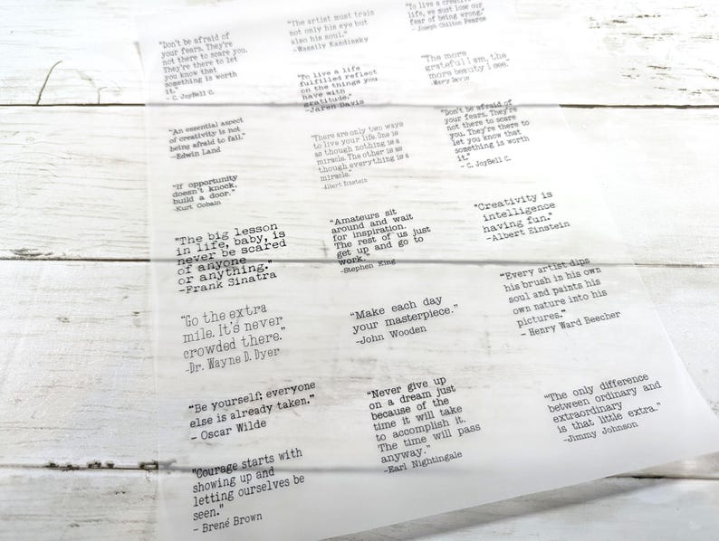 Translucent Quote Ephemera Paper for Art and Junk Journaling & Mixed Media Art, (5 sheets) immagine 8