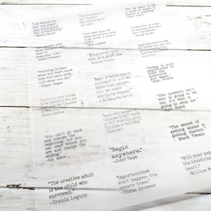 Translucent Quote Ephemera Paper for Art and Junk Journaling & Mixed Media Art, (5 sheets) immagine 6