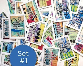 Set 1: Creative Techniques & Prompts - Mixed Media Art Journal Inspiration Cards Download