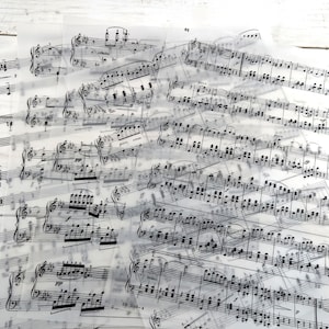 Translucent Music Paper: Vintage Ephemera from the 1920s for Art Journaling, Mixed Media (5 sheets)