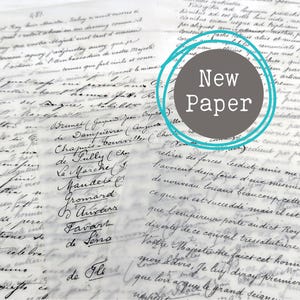 Translucent French Script Paper: Vintage Ephemera for Journaling, Scrapbooking & Mixed Media Art
