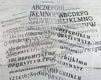Translucent Typography Text Papers for Art Journaling, Junk Journal, Mixed Media Collage Supplies (5 Sheets)