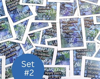 Set 2: Creative Techniques & Prompts - Mixed Media Art Journal Inspiration Cards Download