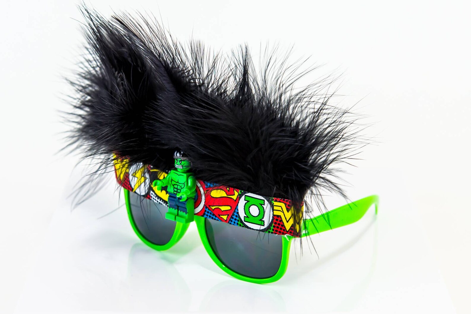 Incredible Hulk Superhero Feather Sunglasses , Neon Green Wayfarers Etsy