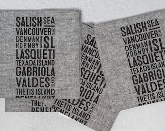 Salish Sea Gulf Islands Bus Scroll Serviettes