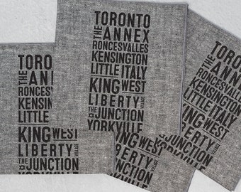 Toronto Neighbourhood Bus Scroll Serviettes